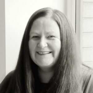 Black & White portrait of Jenny Langlands facing to camera